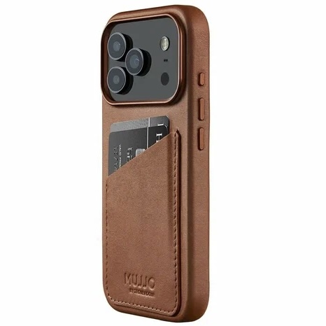 Чехол Mujjo Wallet Leather для iPhone 17 Pro, песочный